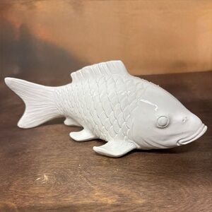 White Ceramic Fish Decor